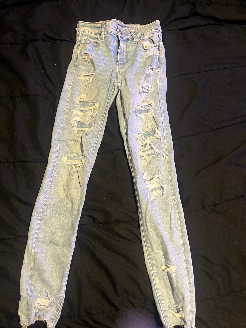 American Eagle Outfitters Light Blue Ripped Skinny Jeans